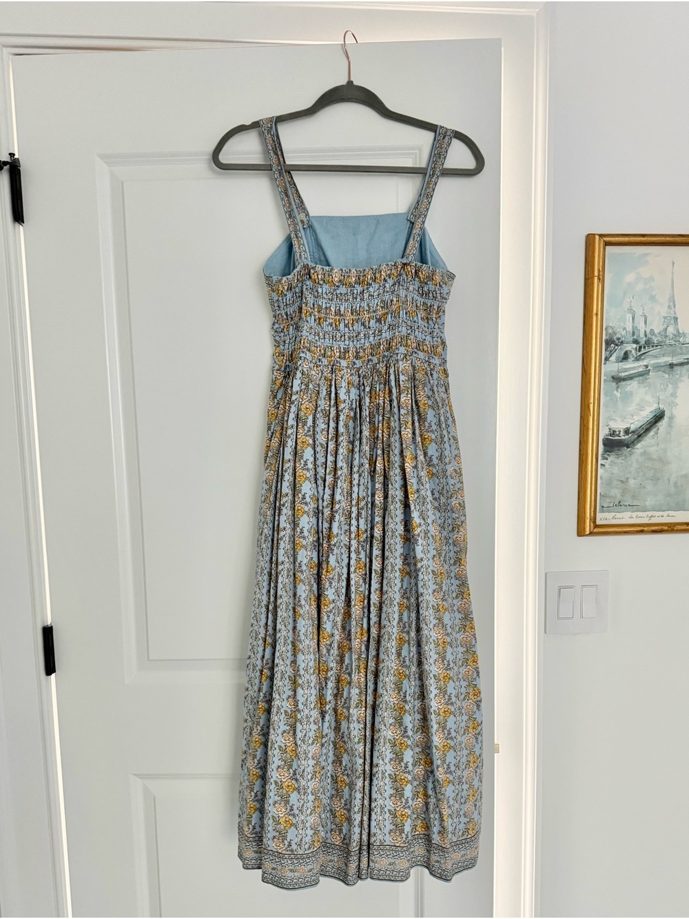 Max Studio Light Blue and Yellow Floral Maxi Dress - Picture 4 of 4